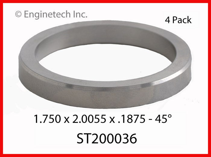 Enginetech ST200036 Engine Valve Seat Pack – Hi-Chrome Material, 2.0055" Diameter, 45° Seat Angle