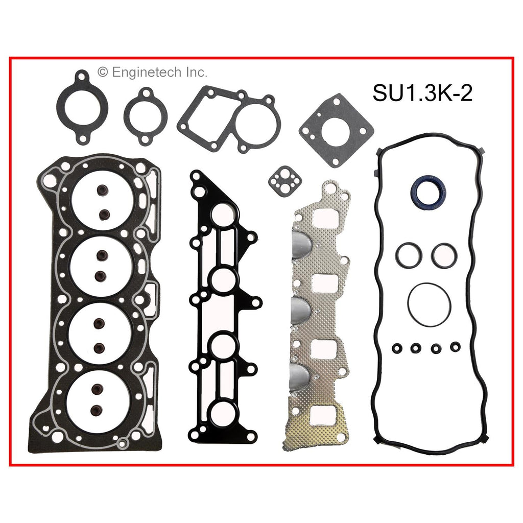 Enginetech Engine Full Gasket Set for Suzuki Swift 1995-1997, Part Number SU1.3K-2