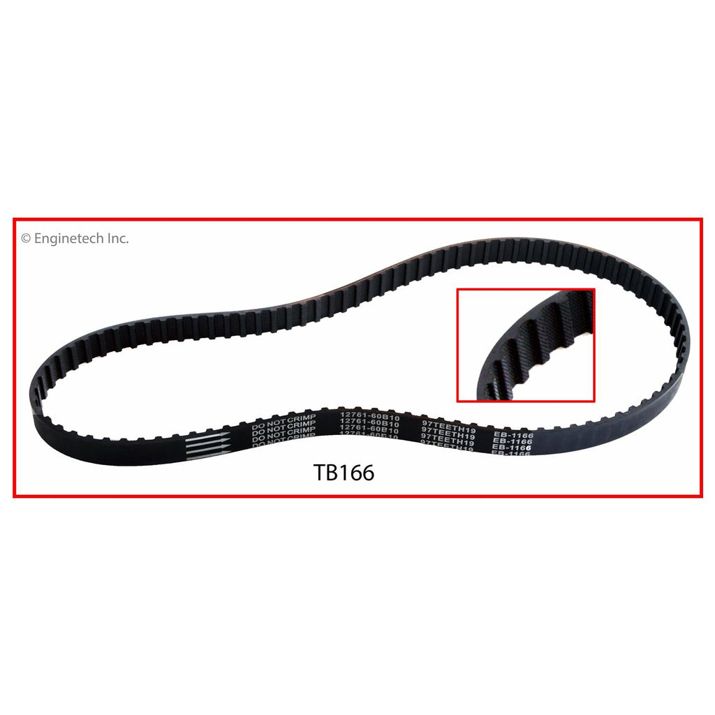 Enginetech TB166 Engine Timing Belt for Geo Metro - High-Quality Rubber Trapezoid Profile