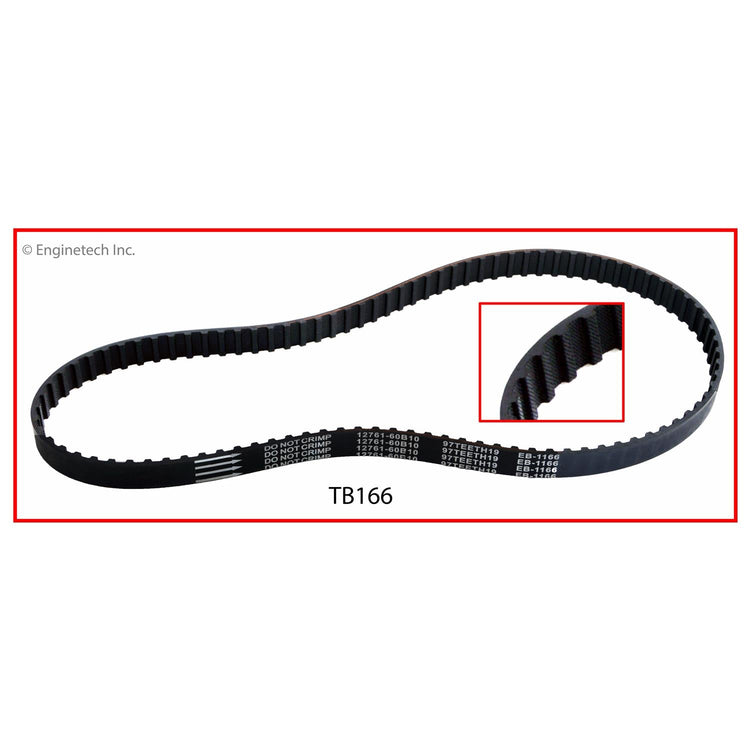 Enginetech TB166 Engine Timing Belt for Geo Metro - High-Quality Rubber Trapezoid Profile