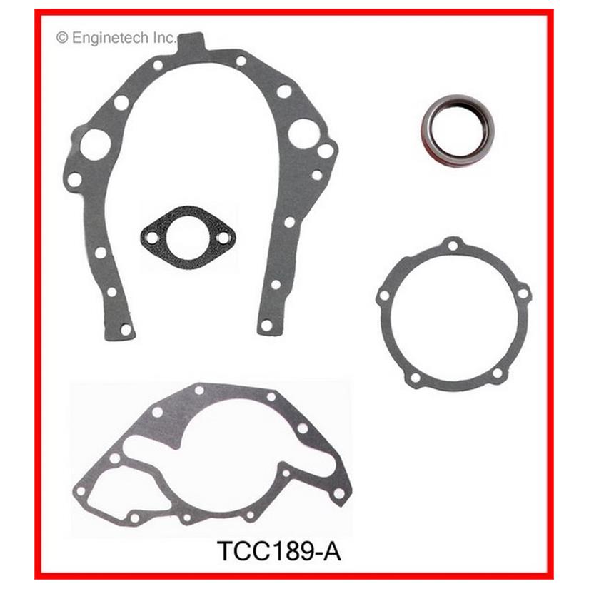 Enginetech TCC189-A Engine Timing Cover Gasket Set for GMC and Chevrolet Cars and Trucks