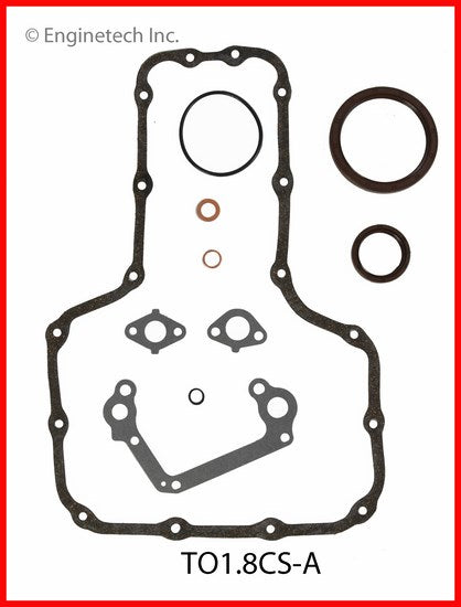 Enginetech TO1.8CS-A Engine Lower End Gasket Set for Toyota and Pontiac Vehicles