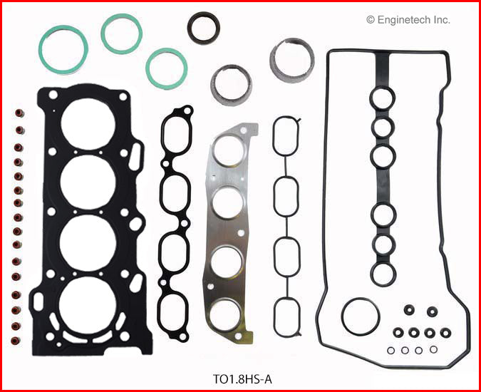 Enginetech Engine Cylinder Head Gasket Set for Toyota and Chevrolet Vehicles with Head Bolts (Part No. TO1.8HS-AWB)