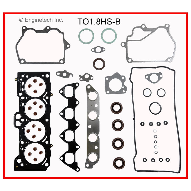 Enginetech Engine Cylinder Head Gasket Set for Toyota 1.8L Engines with Head Bolts (Part Number TO1.8HS-BWB)