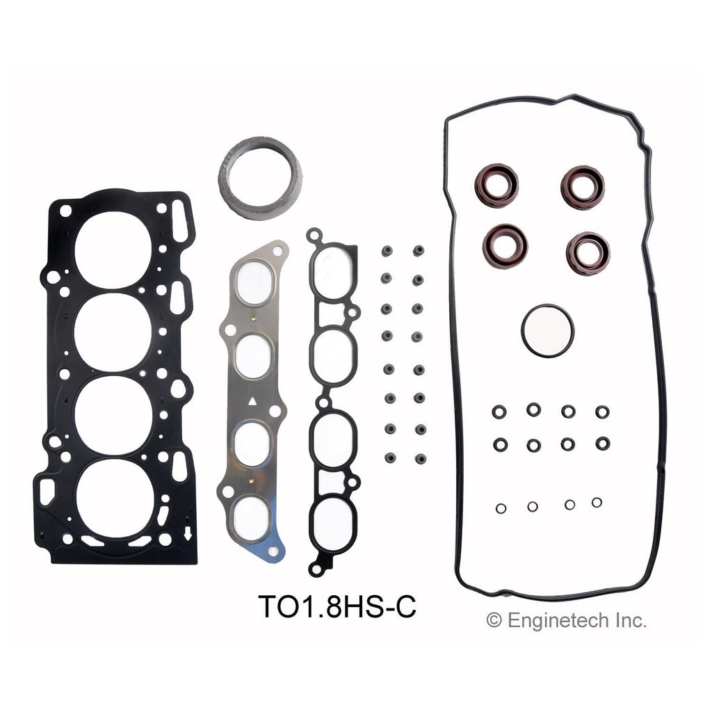 Enginetech Engine Cylinder Head Gasket Set for Toyota Cars and Trucks with Head Bolts - Part Number TO1.8HS-CWB
