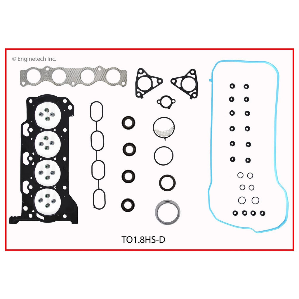 Enginetech Engine Cylinder Head Gasket Set for Toyota Cars and Trucks with Head Bolts - Part Number TO1.8HS-DWB