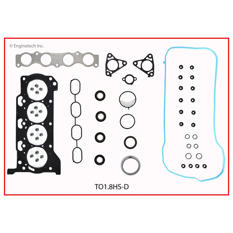 Enginetech Engine Cylinder Head Gasket Set for Toyota Cars and Trucks with Head Bolts - Part Number TO1.8HS-DWB