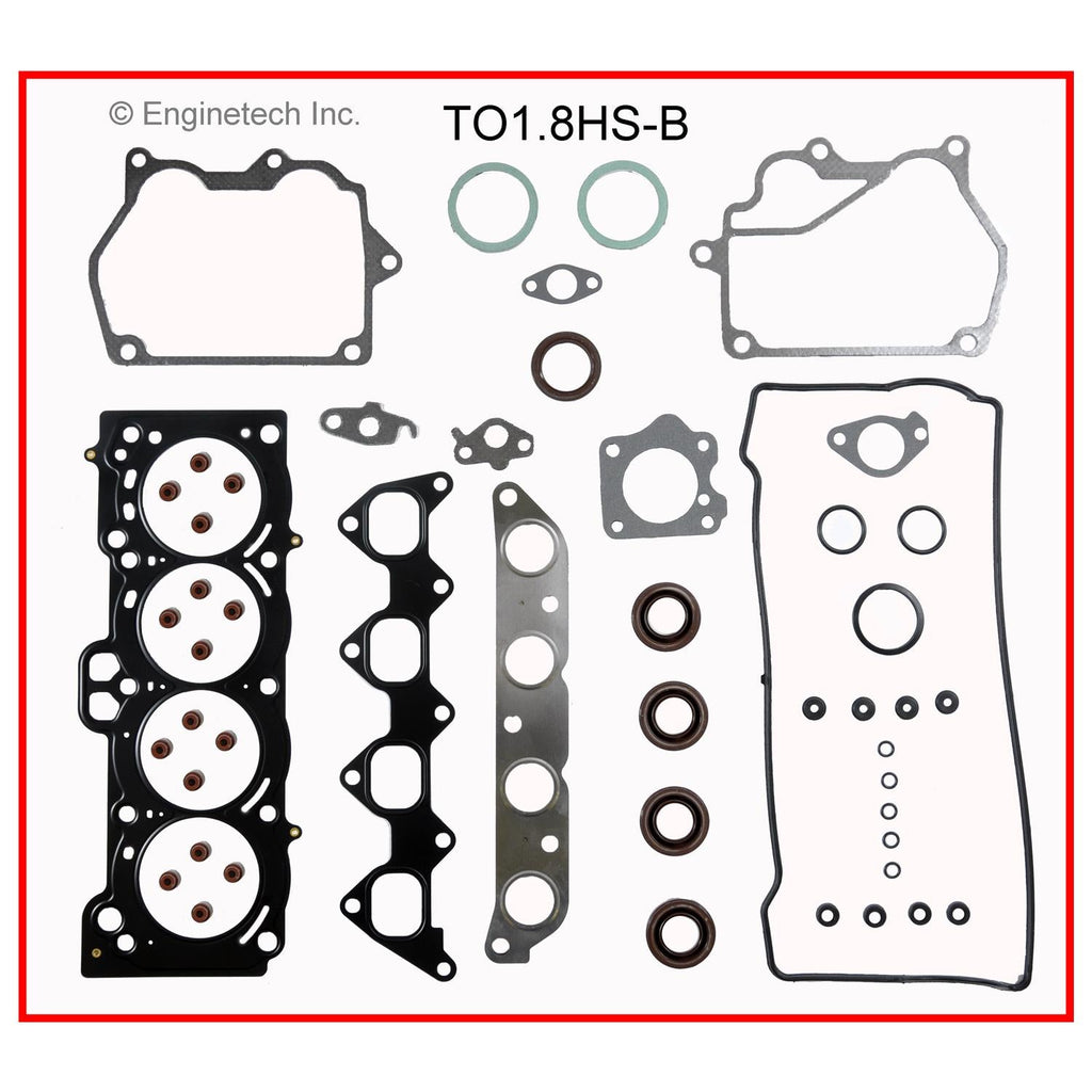Enginetech Engine Full Gasket Set for Toyota and Geo Prizm Models - Part Number TO1.8K-2