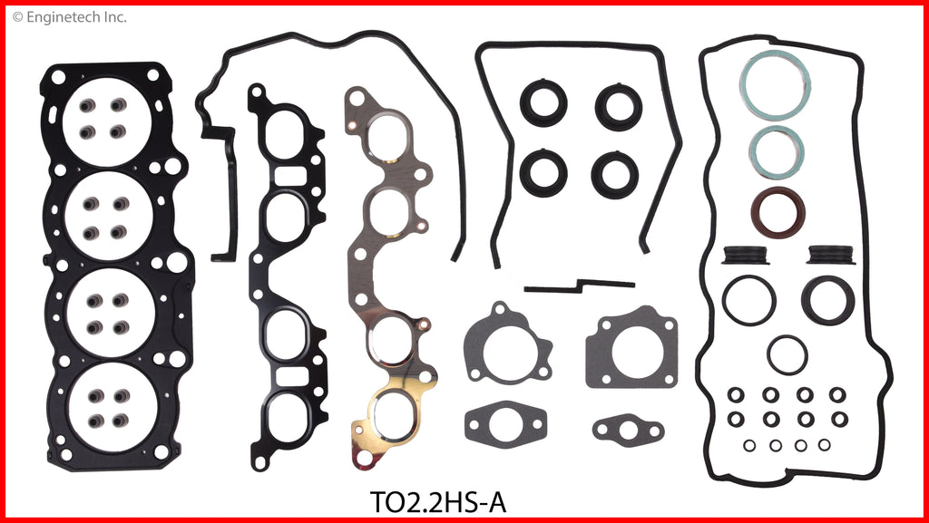 Enginetech TO2.2HS-A Engine Cylinder Head Gasket Set for Toyota Camry and Celica