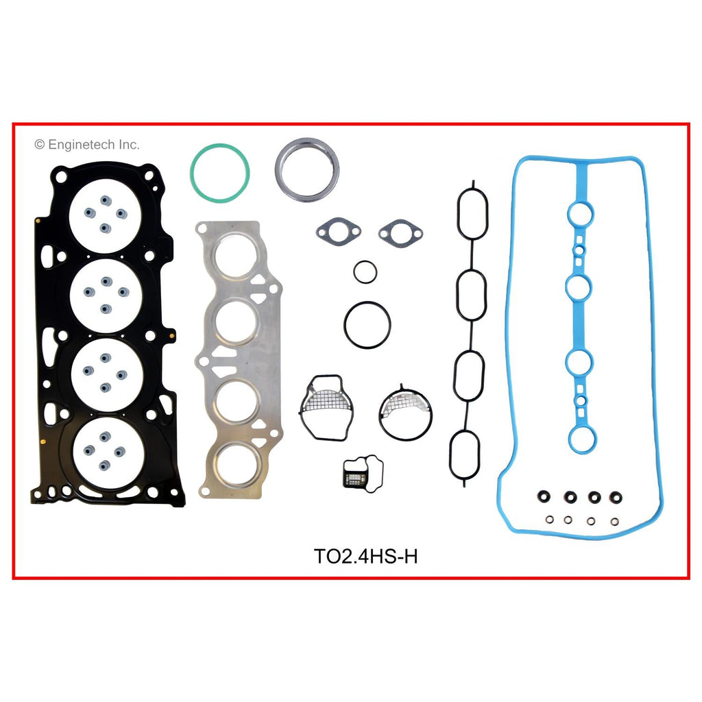 Enginetech Engine Cylinder Head Gasket Set for Toyota and Scion Vehicles with Head Bolts (Part No. TO2.4HS-HWB)