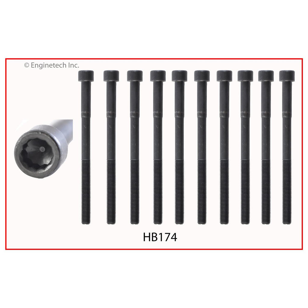 Enginetech Engine Cylinder Head Gasket Set for Toyota and Scion Vehicles with Head Bolts (Part No. TO2.4HS-HWB)