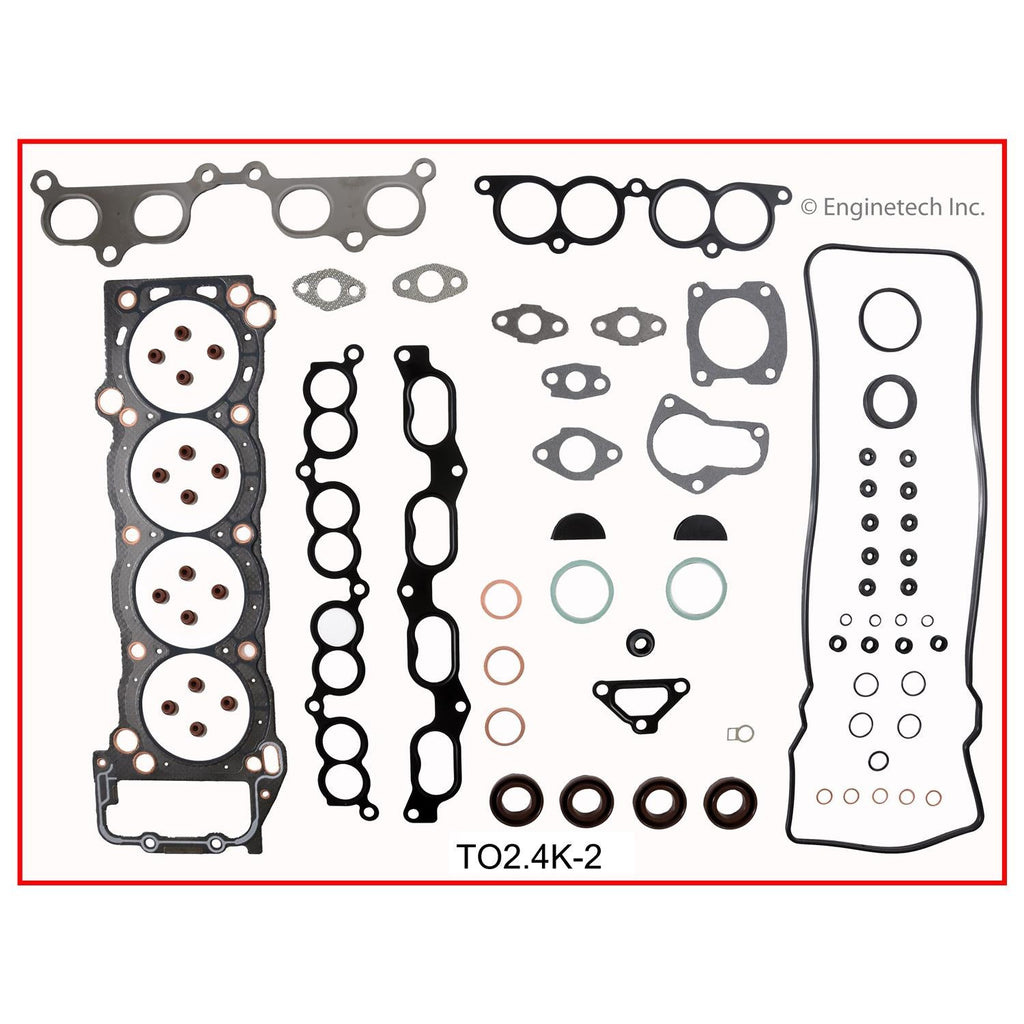 Enginetech Engine Full Gasket Set for Toyota Tacoma and 4Runner - Part Number TO2.4K-2