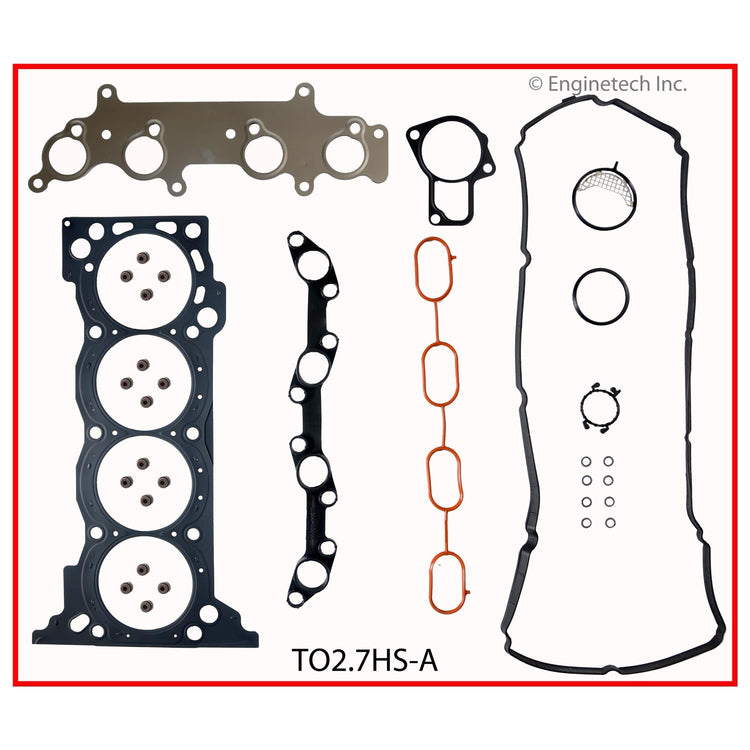 Enginetech Engine Cylinder Head Gasket Set for Toyota Tacoma 2005-2016 with Head Bolts - Part #TO2.7HS-AWB