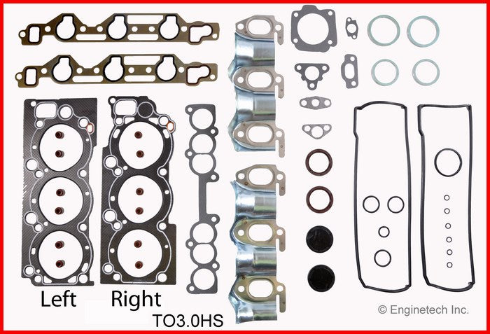 Enginetech Engine Cylinder Head Gasket Set for Toyota 4Runner and Pickup (Part #TO3.0HS)