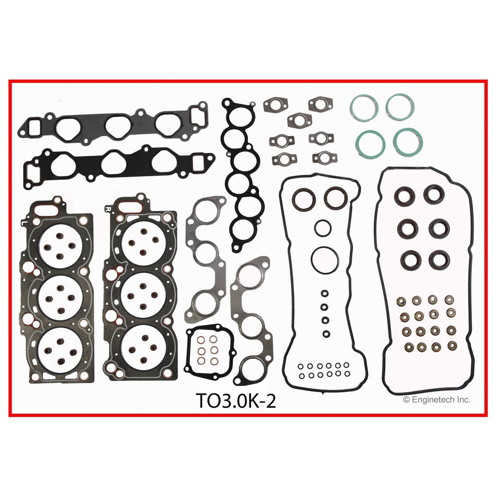 Enginetech Engine Full Gasket Set for Toyota and Lexus Vehicles – Part Number TO3.0K-2