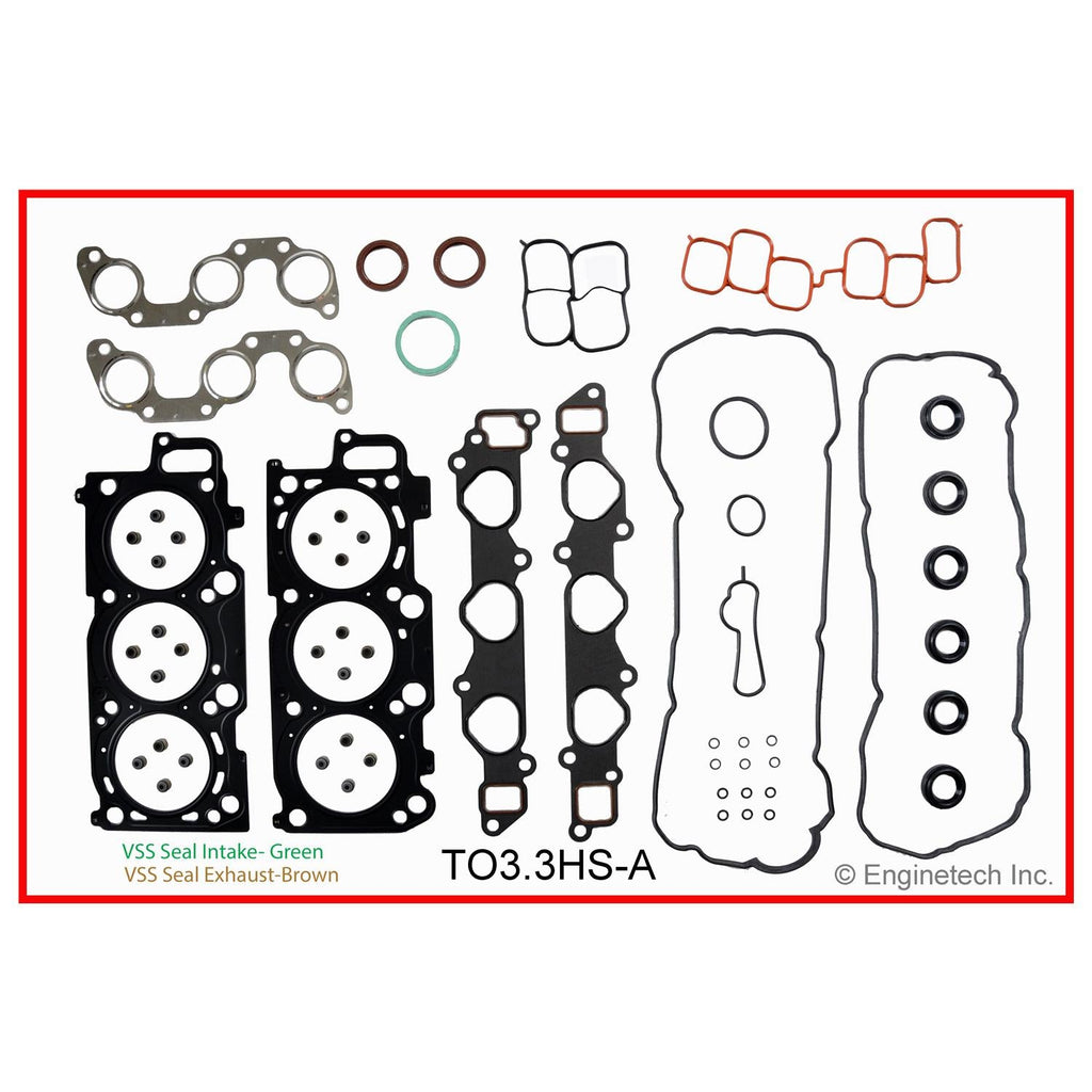 Enginetech TO3.3HS-A Engine Cylinder Head Gasket Set for Toyota and Lexus Vehicles