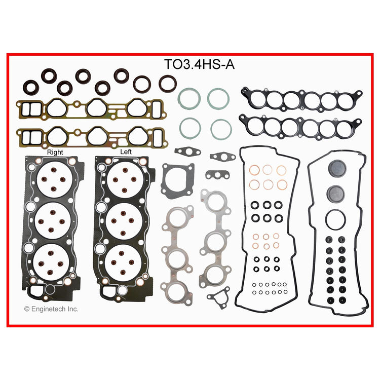 Enginetech TO3.4HS-A Engine Cylinder Head Gasket Set for Toyota Trucks and SUVs