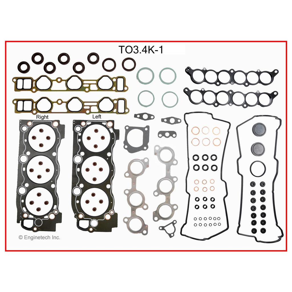 Enginetech TO3.4K-1 Engine Full Gasket Set for Toyota Cars and Trucks