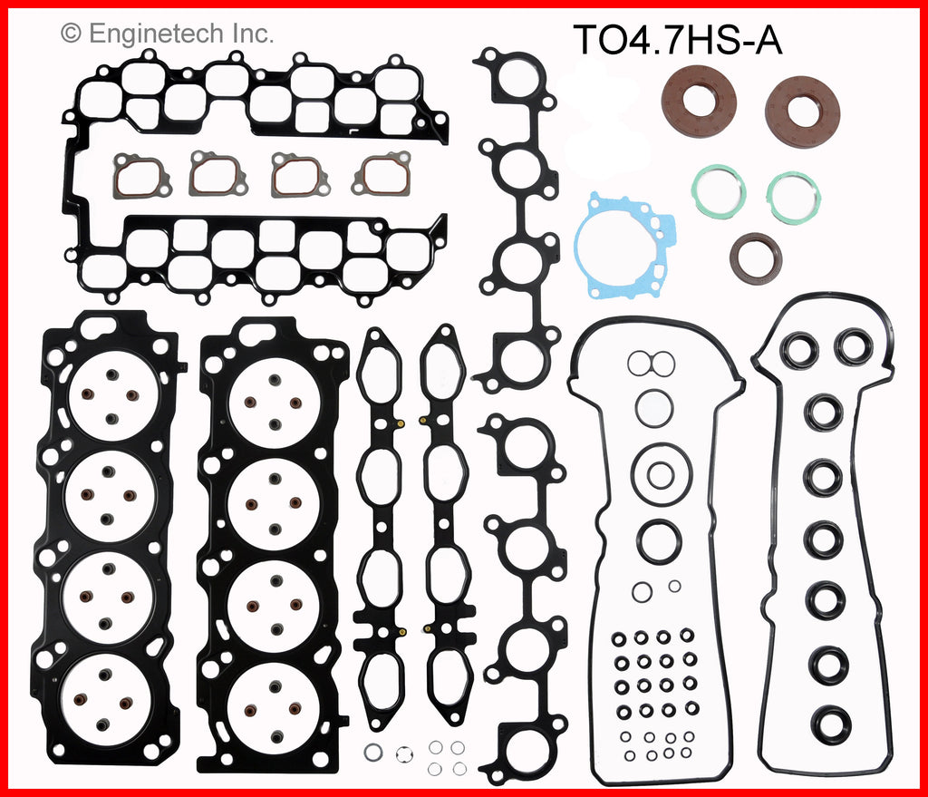 Enginetech TO4.7HS-A Engine Cylinder Head Gasket Set for Toyota and Lexus Vehicles