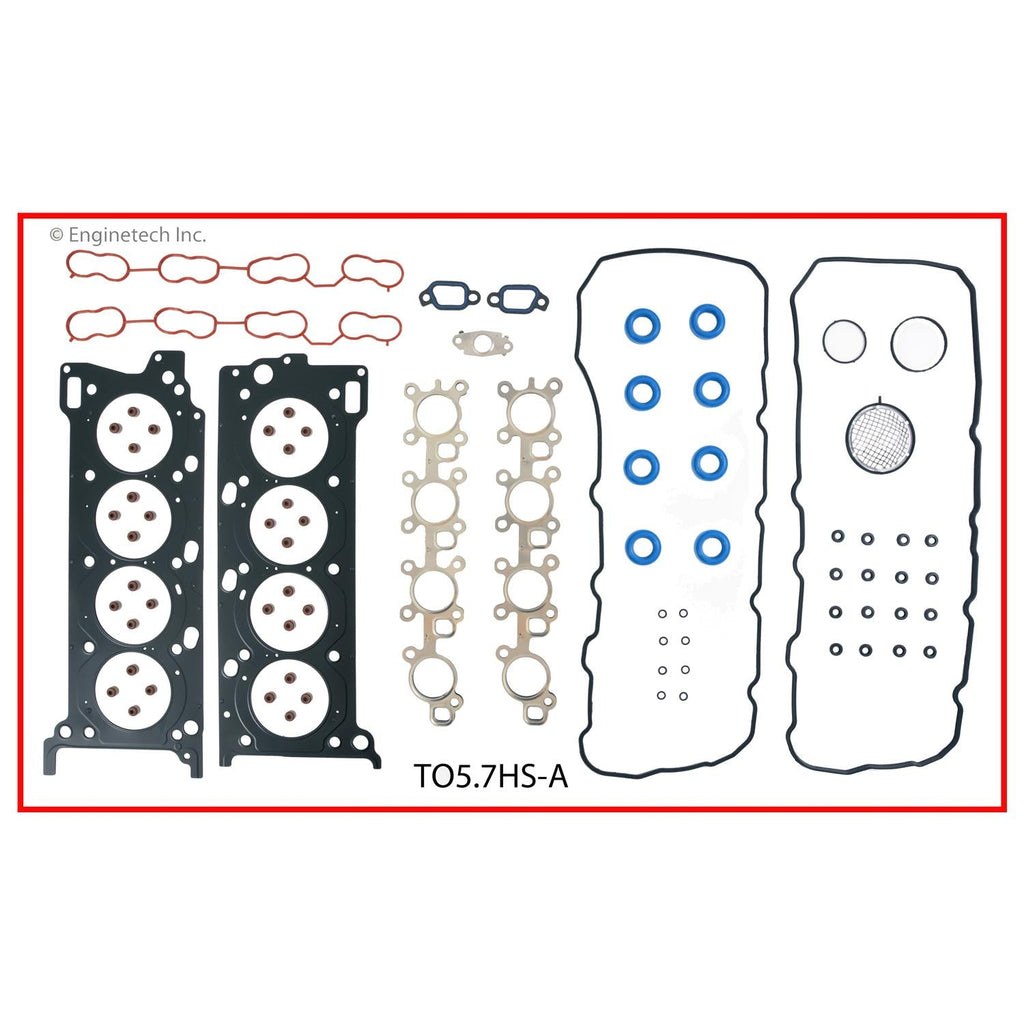 Enginetech TO5.7HS-A Engine Cylinder Head Gasket Set for Toyota and Lexus Vehicles