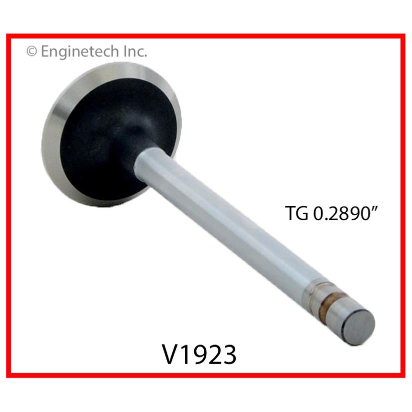 Enginetech V1923-8 Engine Exhaust Valve – Chrome Stem with 1.5-inch Diameter, 4.92-inch Length
