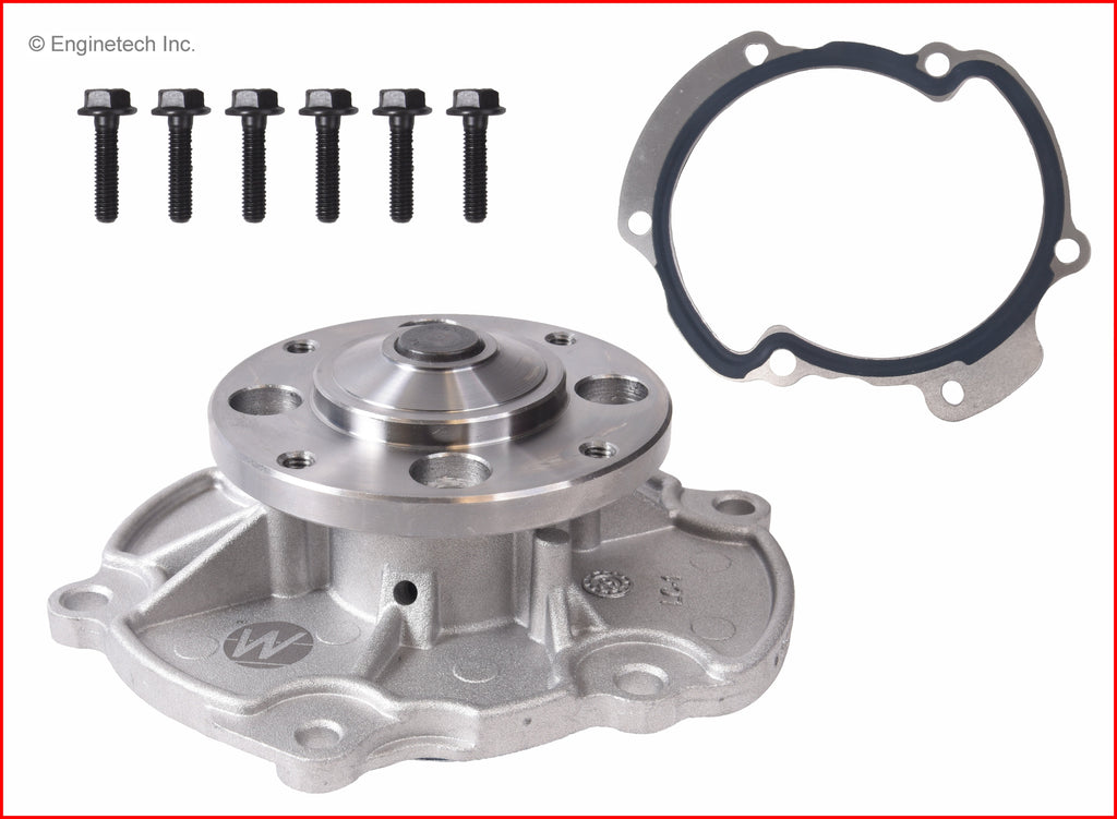 Enginetech WP518 Engine Water Pump with Gasket for 2010-2012 Vehicles