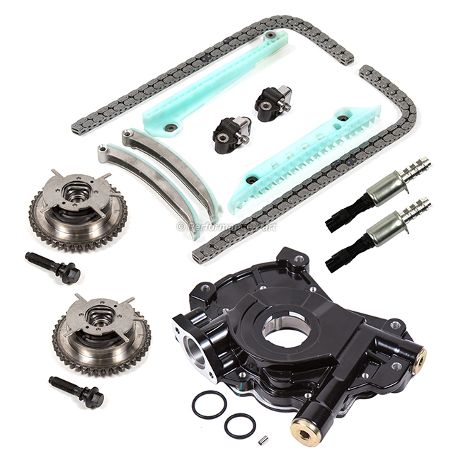 Timing Chain Kit Cam Phaser VCT Selenoid Oil Pump for 05-10 Ford 4.6