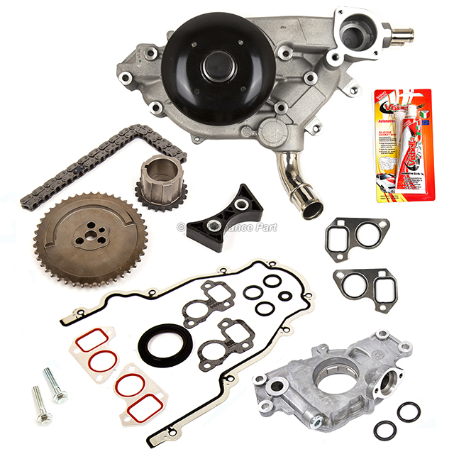 Timing Chain Kit Cover Gasket Water Oil Pump for 03-06 GMC Cadillac 4.8 ...