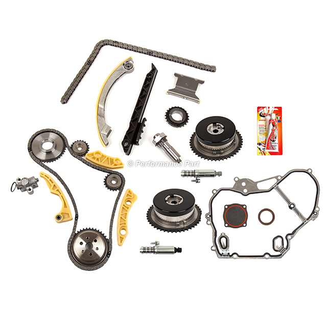 Timing Chain Kit VCT Selenoid Actuator Gear Water Pump Fits GM 2.2L 2.4L Ecotec