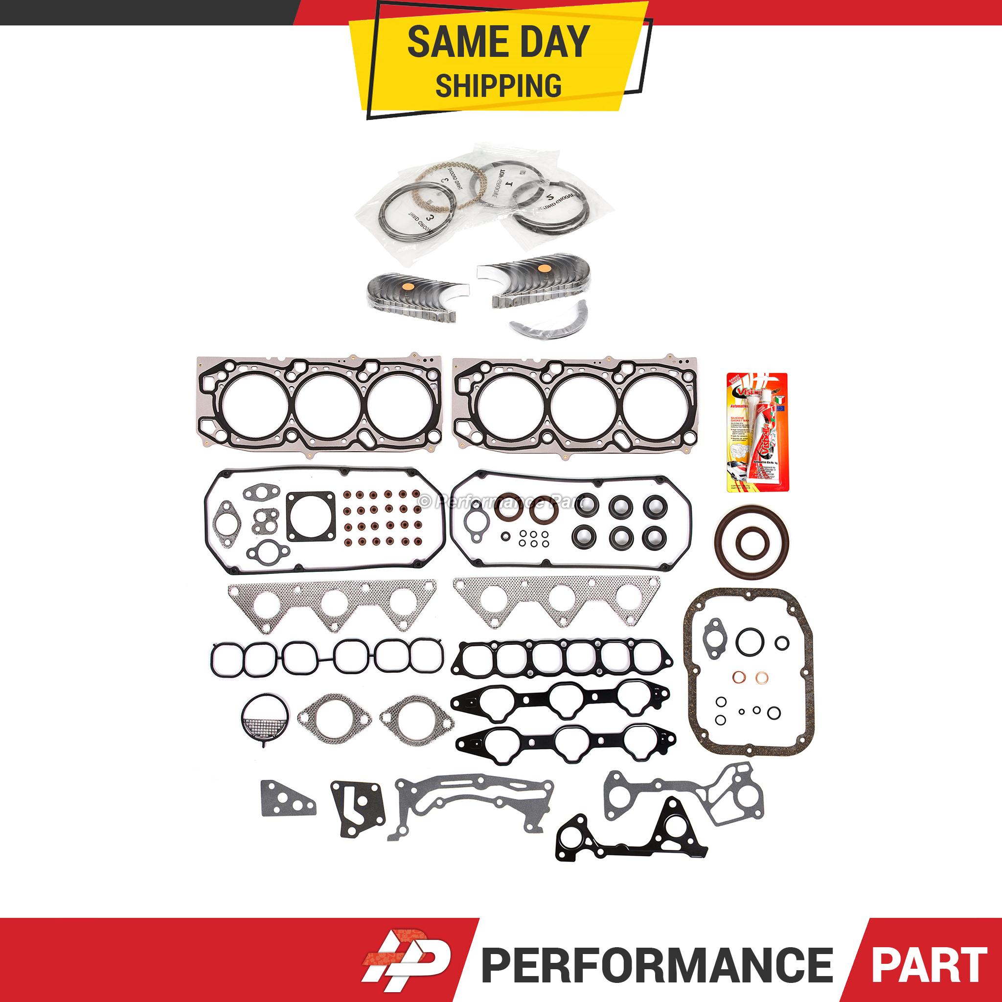 Full Gasket Set Bearings Rings Fit 2005-2008 Mitsubishi Endeavor 3.8L - Picture 1 of 12